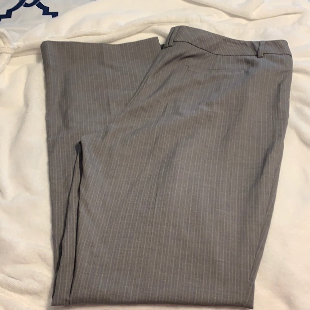 New York & Company Light Gray Pinstripe Trousers